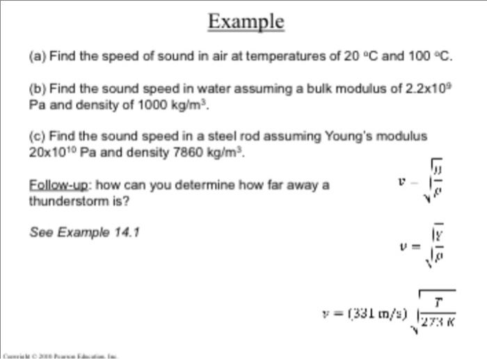 Solved a find the speed of sound in air at temperatures of chegg