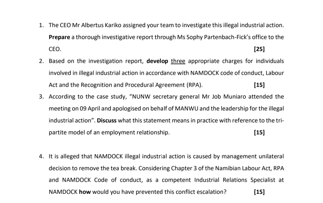 Solved MEDIA STATEMENTDate 08 ﻿April 2024ILLEGAL INDUSTRIAL