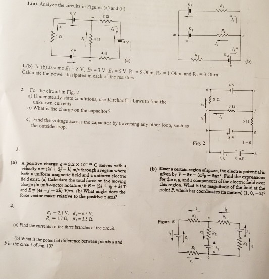 Solved -Question 1a And 1b Analyze The Circuits In Figures | Chegg.com