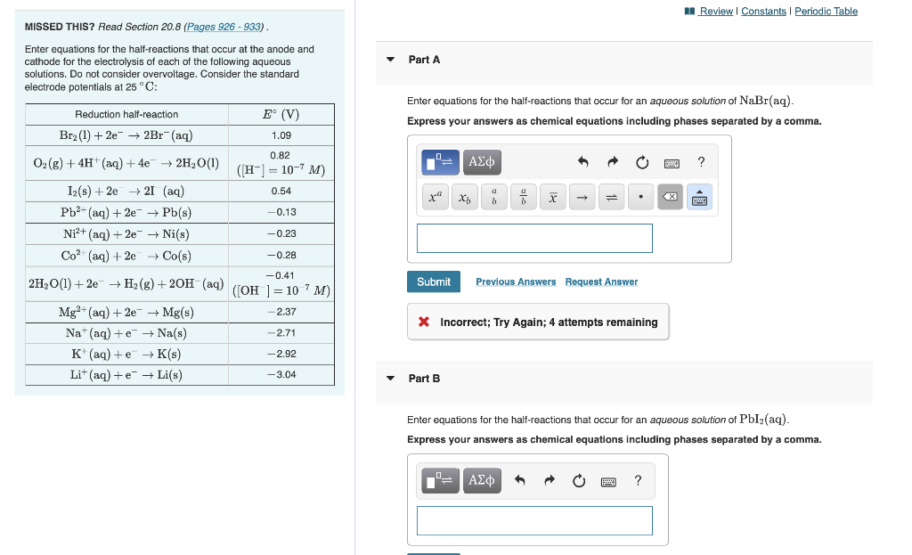 Solved II Review Constants Periodic Table MISSED THIS? Read | Chegg.com