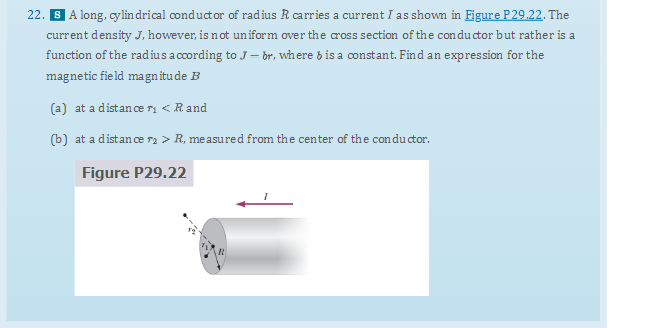 Solved 22. S A long, cylindrical conductor of radius R | Chegg.com
