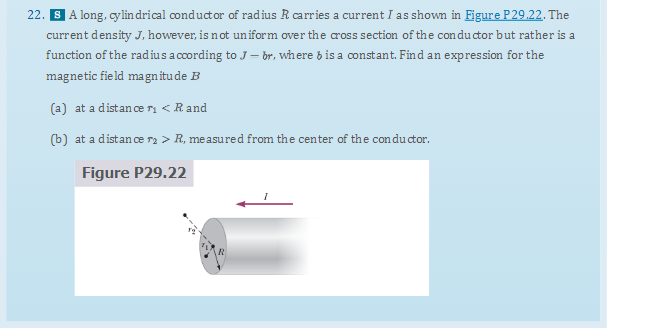 Solved 22. S A Long, Cylindrical Conductor Of Radius R | Chegg.com