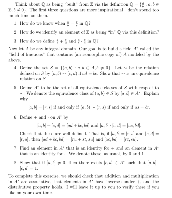 Solved Think about Q as being 