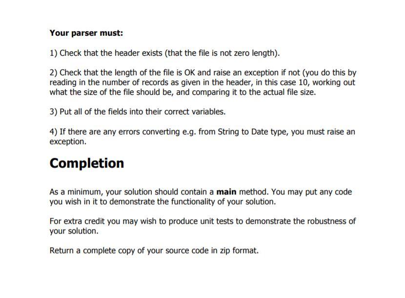 Solved Programming Exercise Parse the following file and | Chegg.com