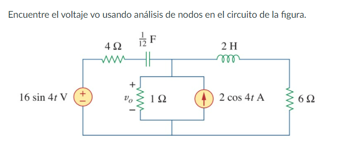 Solved Encuentre el voltaje vo usando análisis de nodos en | Chegg.com