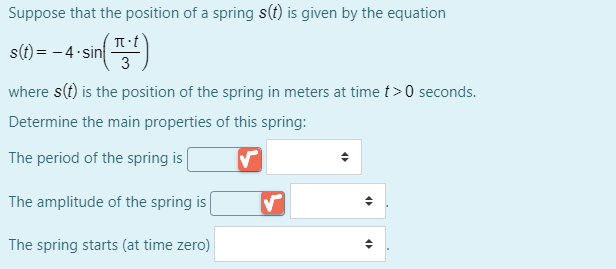Solved sin( 1541) Suppose that the position of a spring s(t) | Chegg.com