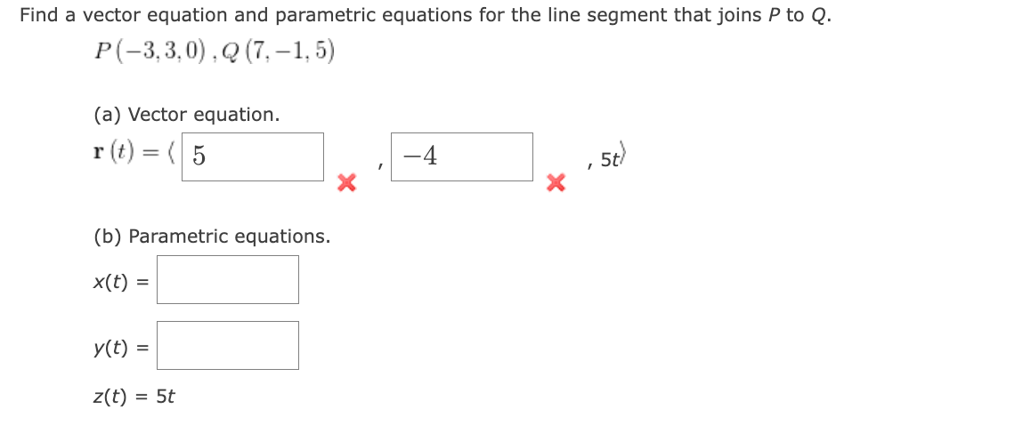 Solved Find a vector equation and parametric equations for | Chegg.com
