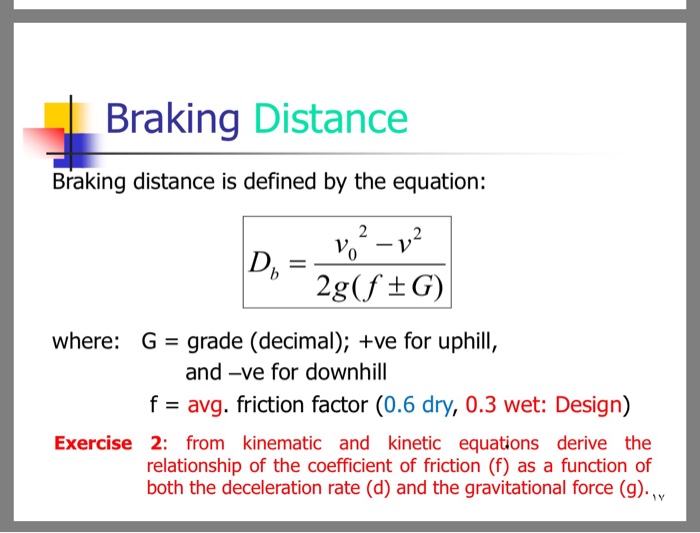 Braking Distance Formula Gcse