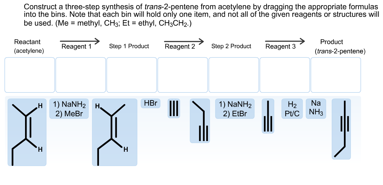 Solved Construct a threestep synthesis of trans2pentene