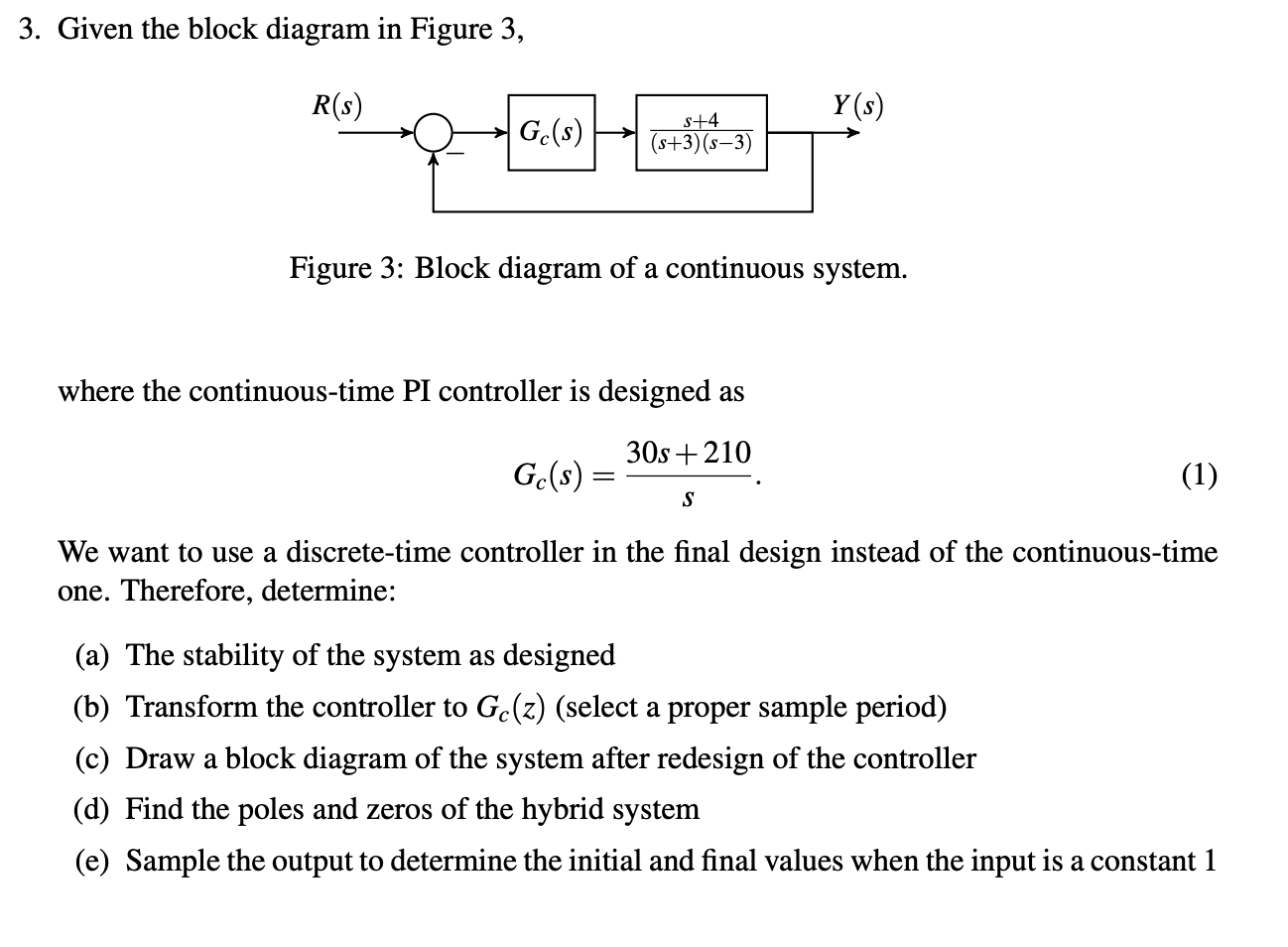 Solved 3. Given the block diagram in Figure 3, 19-9-40w- s+4 | Chegg.com