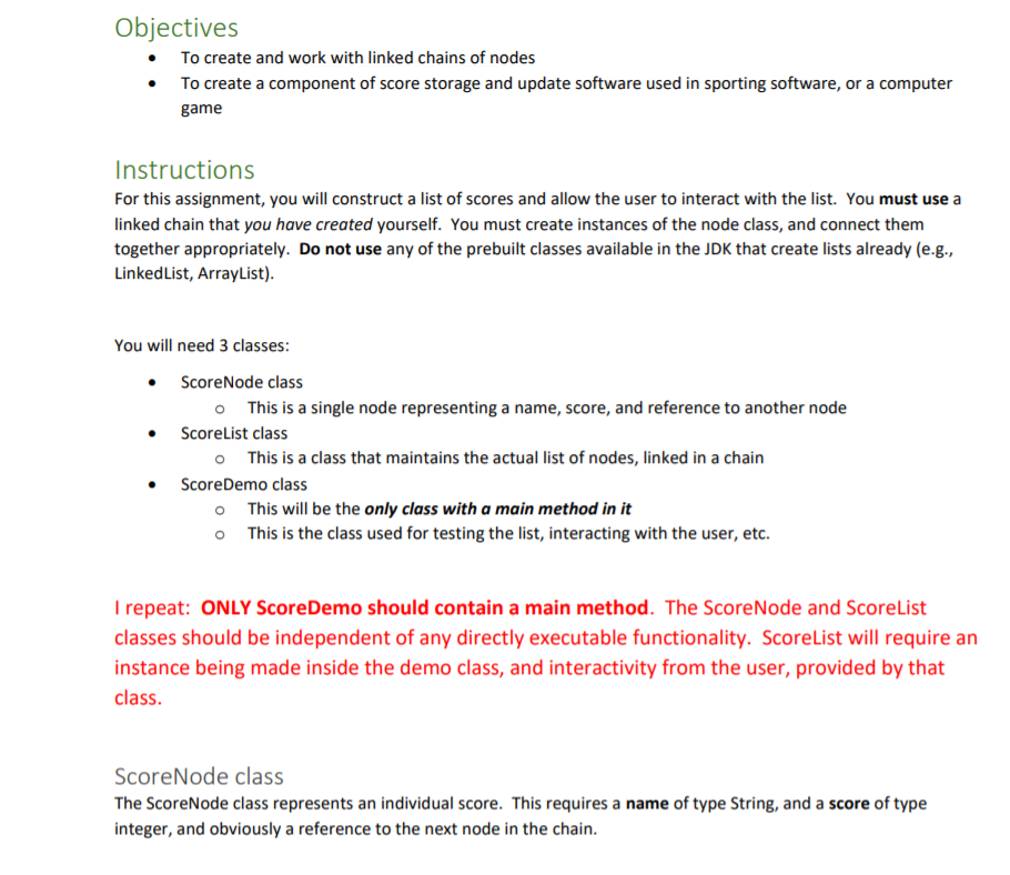 Solved Objectives • To create and work with linked chains of | Chegg.com