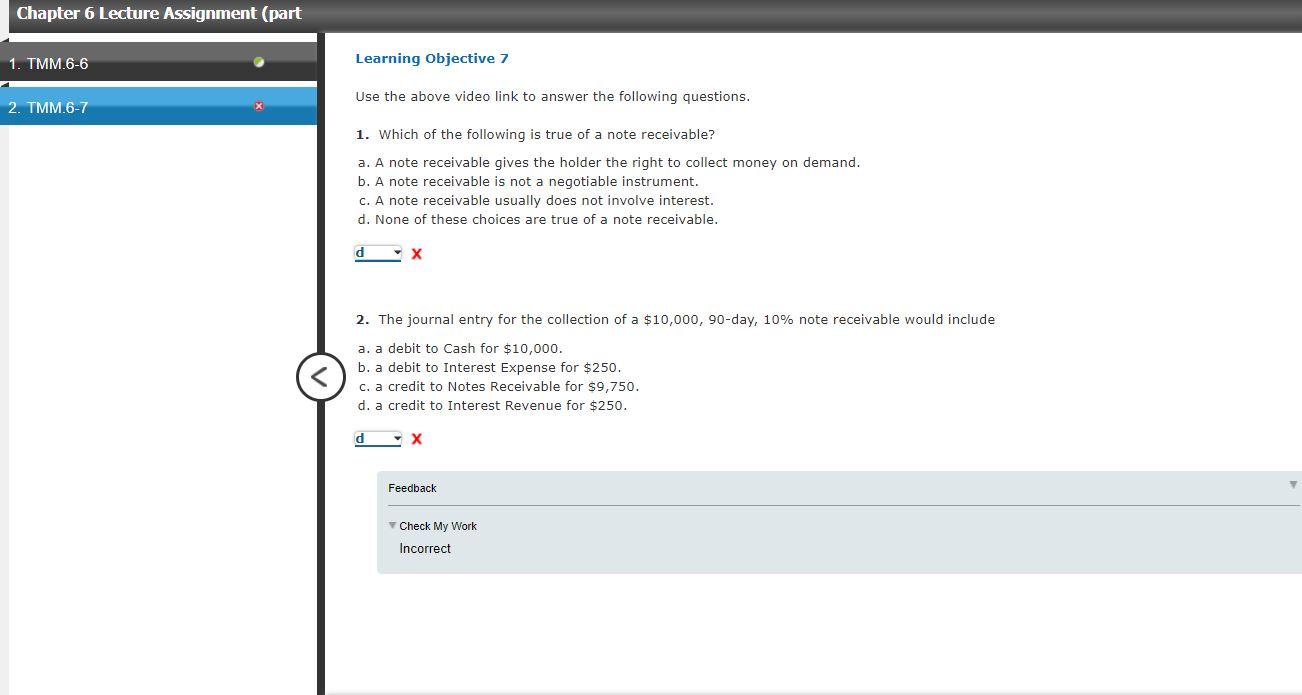 Solved Chapter 6 Lecture Assignment (part Learning Objective | Chegg.com