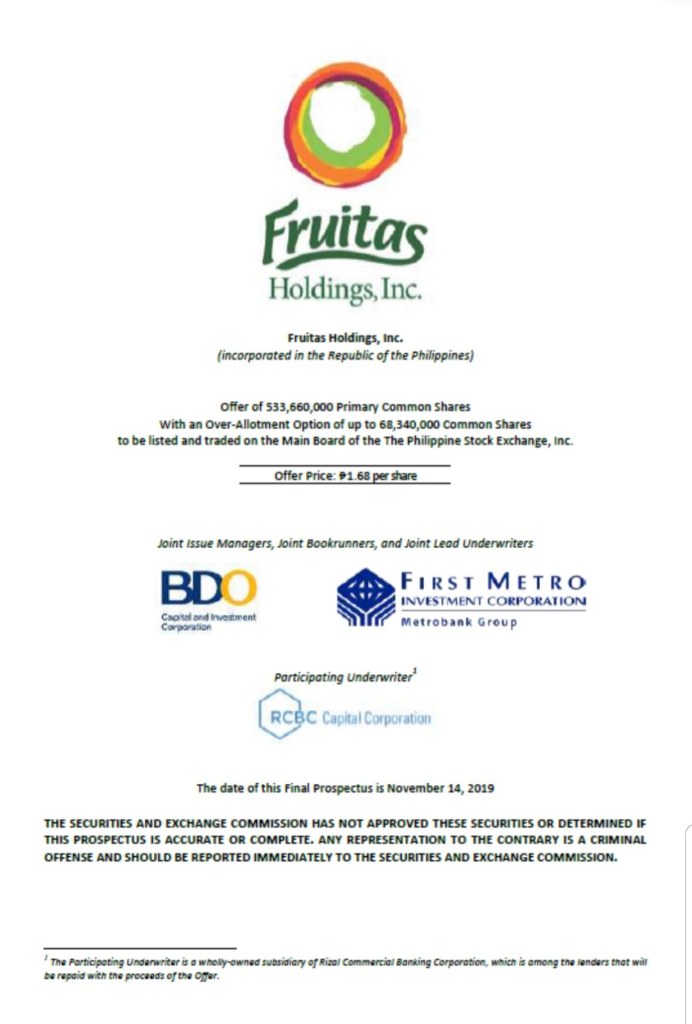 Solved Fruitas Holdings, Inc. Fruitas Holdings, Inc.