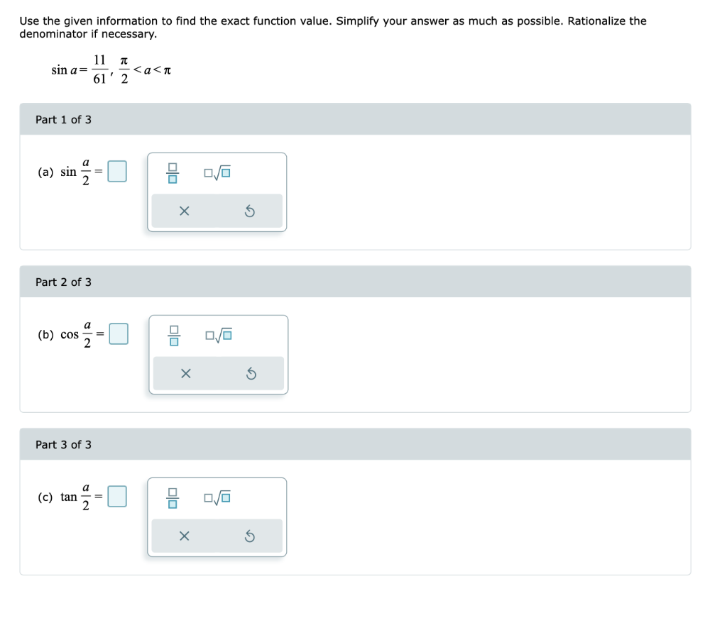 Solved Use the given information to find the exact function | Chegg.com