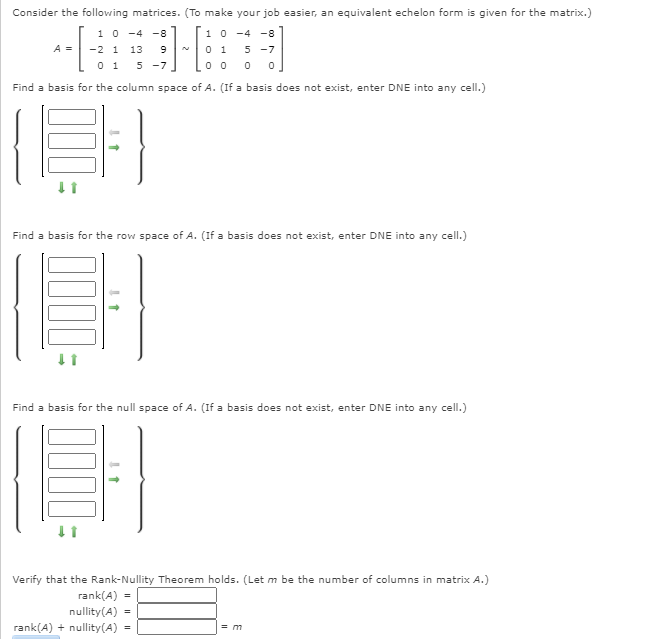 Solved Consider the following matrices. (To make your job | Chegg.com