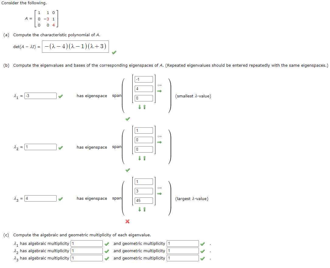 Solved Consider the following. A=⎣⎡3−1018−51011⎦⎤ (a) | Chegg.com