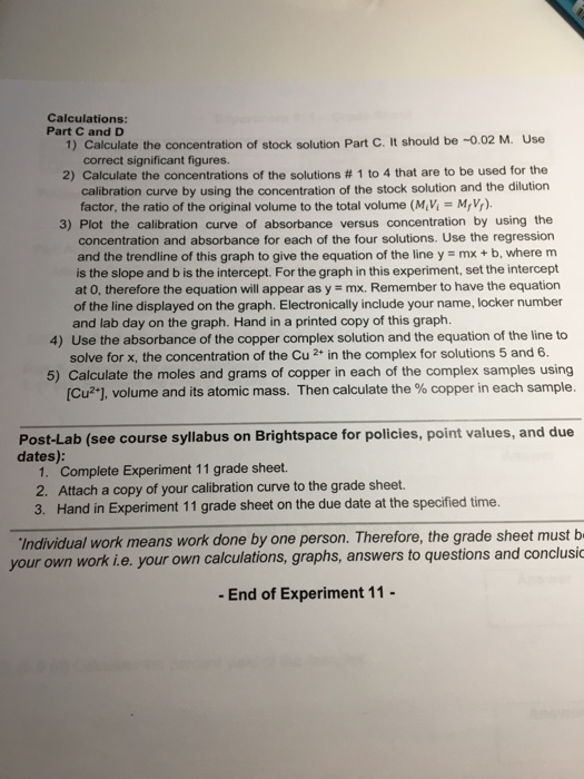 Solved Calculations Part C and D 1) Calculate the | Chegg.com