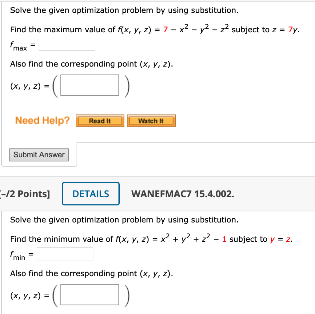 Solved Solve The Given Optimization Problem By Using | Chegg.com