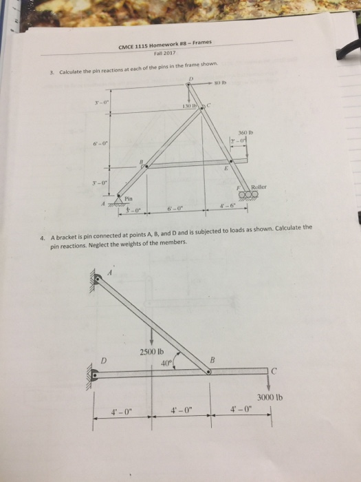 Solved CMCE 1115 Homework "B-Frames Fall 2017 Due Dates | Chegg.com