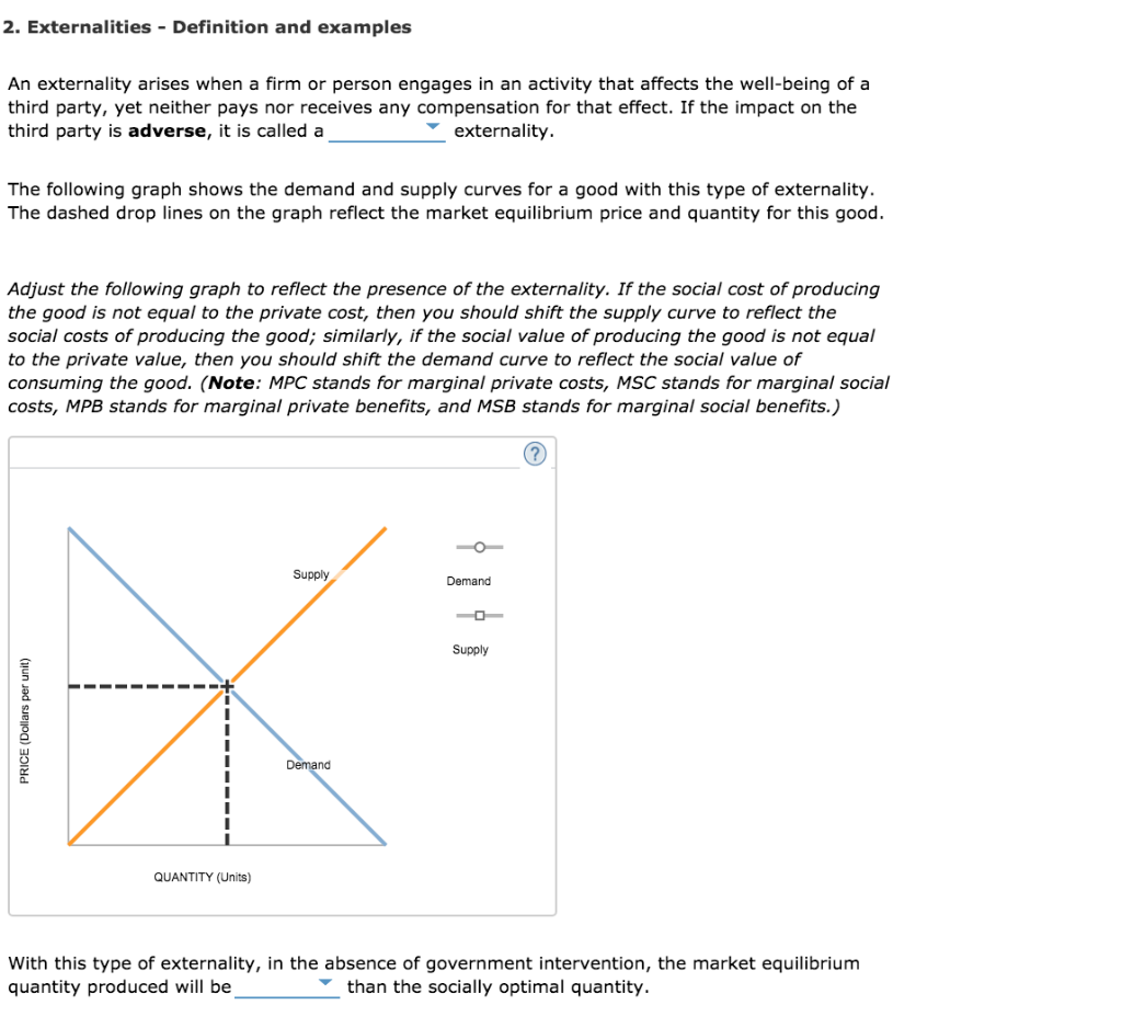 Solved 2. Externalities Definition and examples An