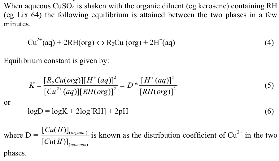 Solved When aqueous CuSO4 is shaken with the organic diluent | Chegg.com