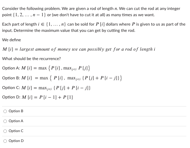 Solved Consider the following problem. We are given a rod of | Chegg.com