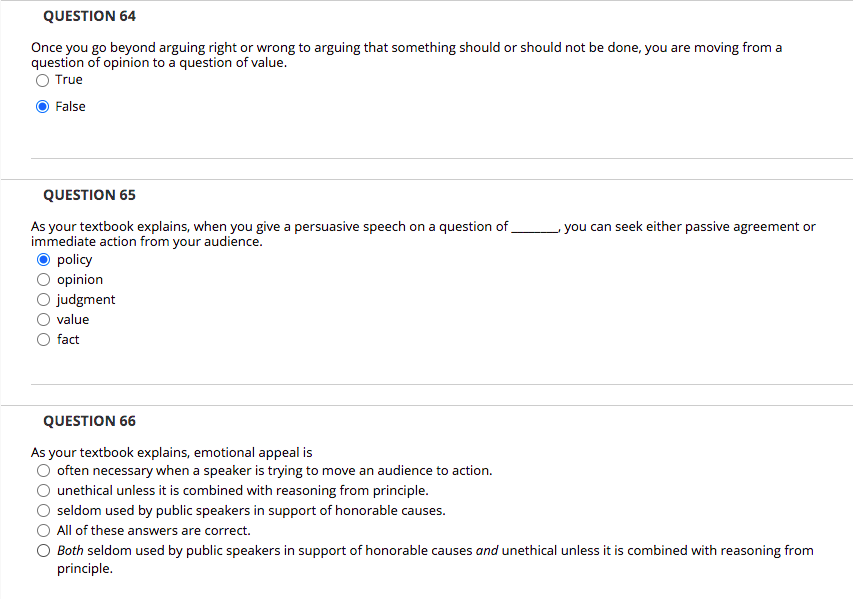 Solved QUESTION 64 Once you go beyond arguing right or wrong | Chegg.com