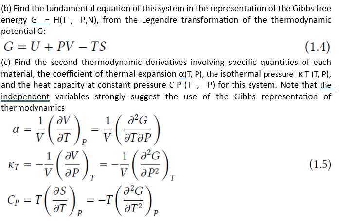 Solved A certain thermodynamic system has as its fundamental | Chegg.com