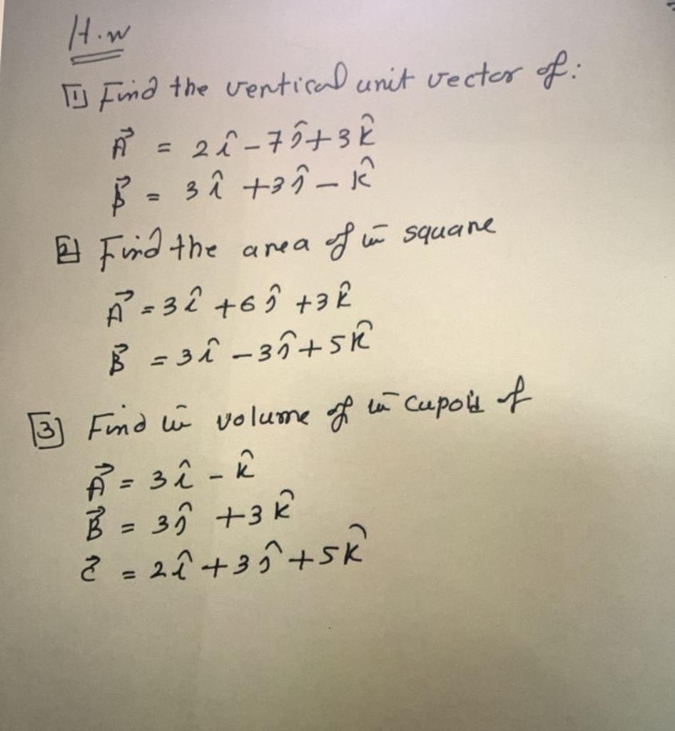 Solved [1] Find the ventical unit vector of: | Chegg.com