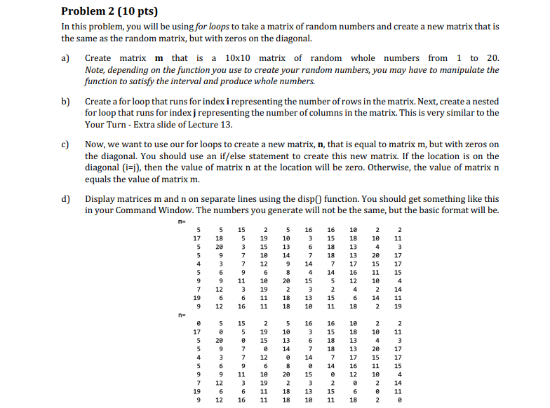 Solved Problem 2 (10 pts) In this problem, you will be using | Chegg.com