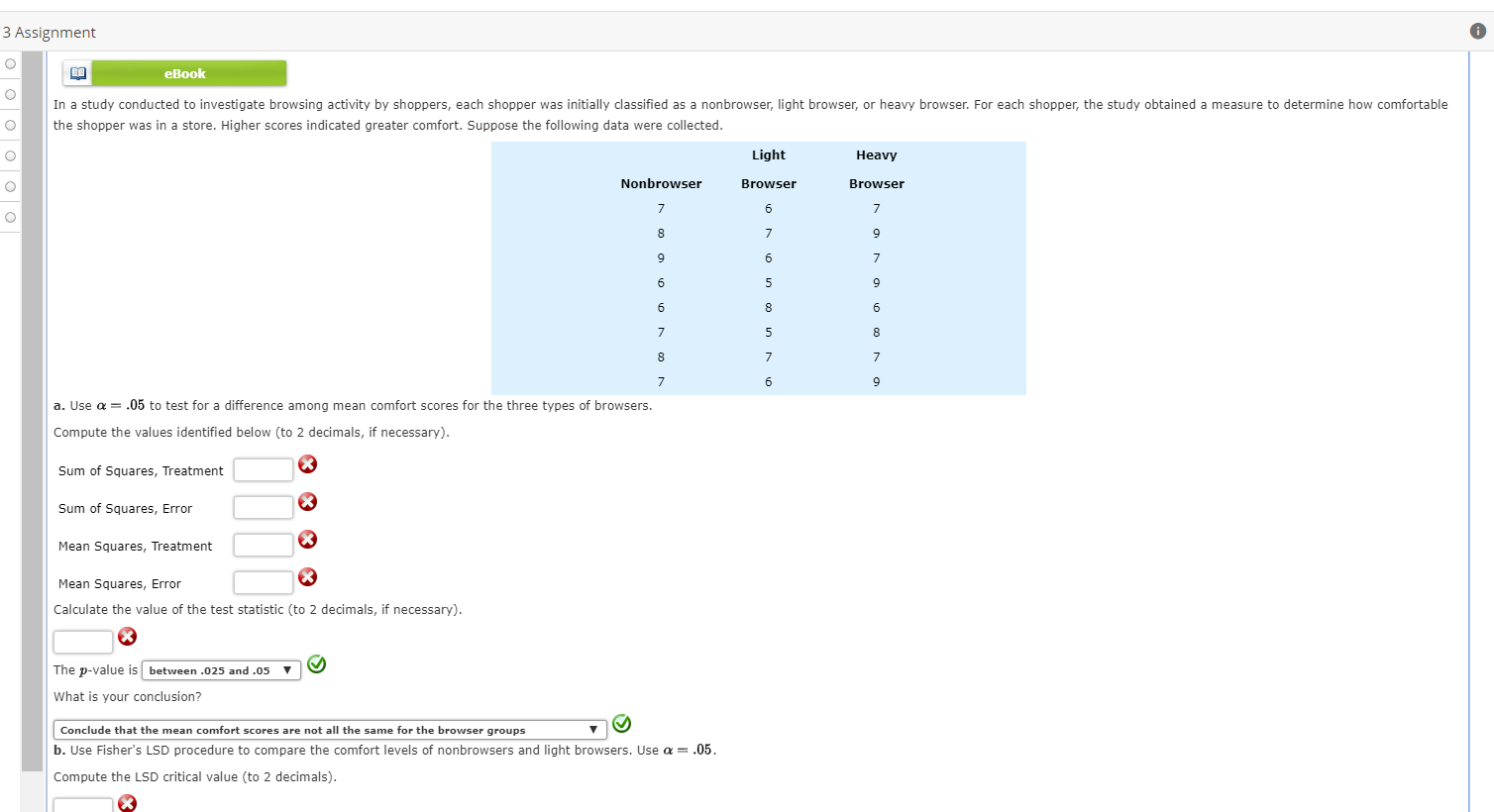 Solved 3 Assignment loooooo eBook In a study conducted to | Chegg.com