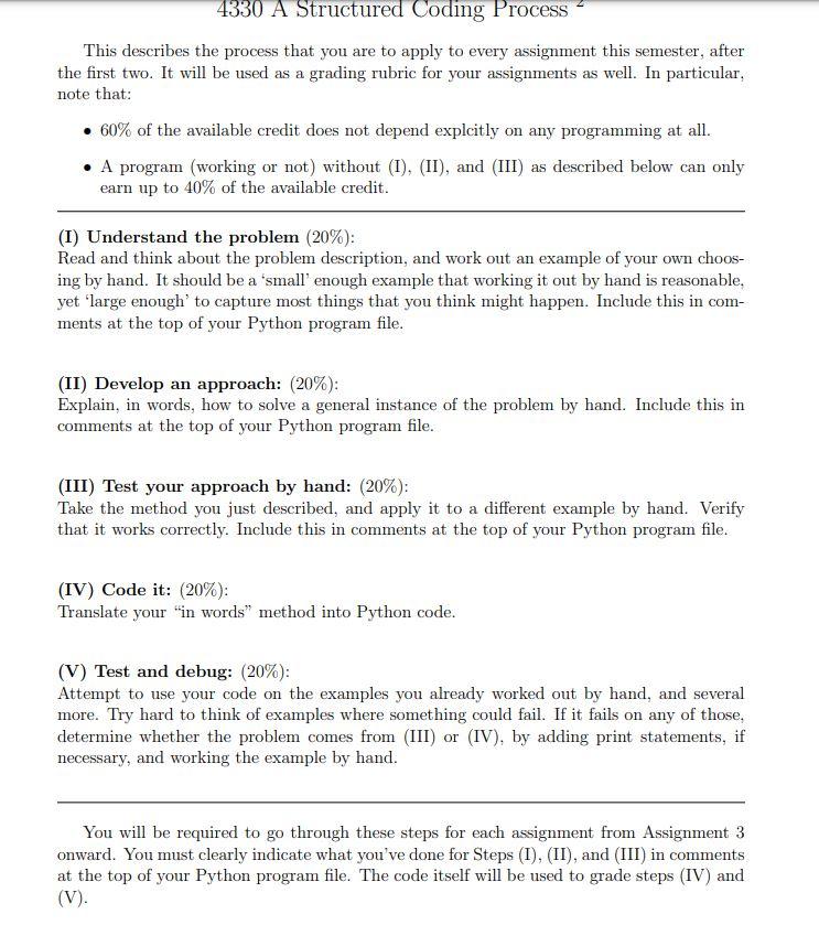 Solved 4330 Assignment 31 For this assignment, you need to | Chegg.com