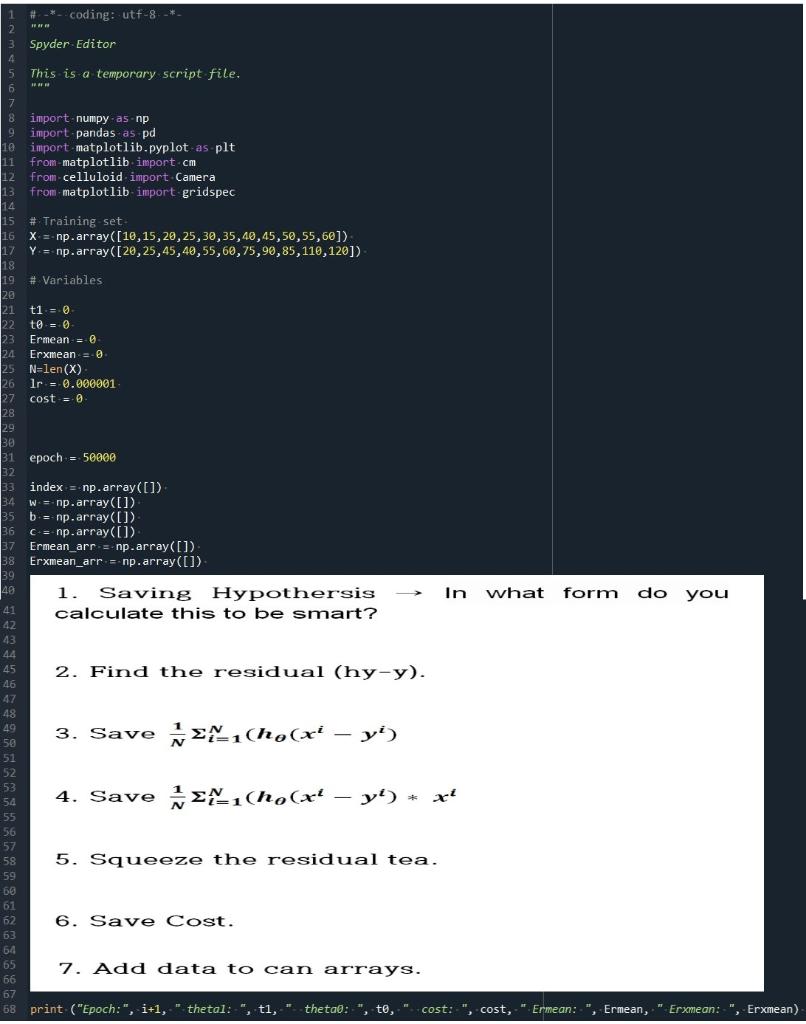 1. We try to write a linear regression program using | Chegg.com