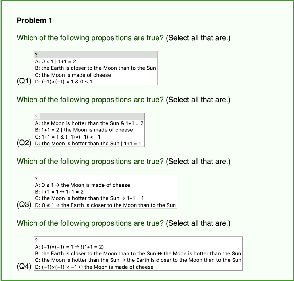 Solved Problem 1 Which Of The Following Propositions Are | Chegg.com