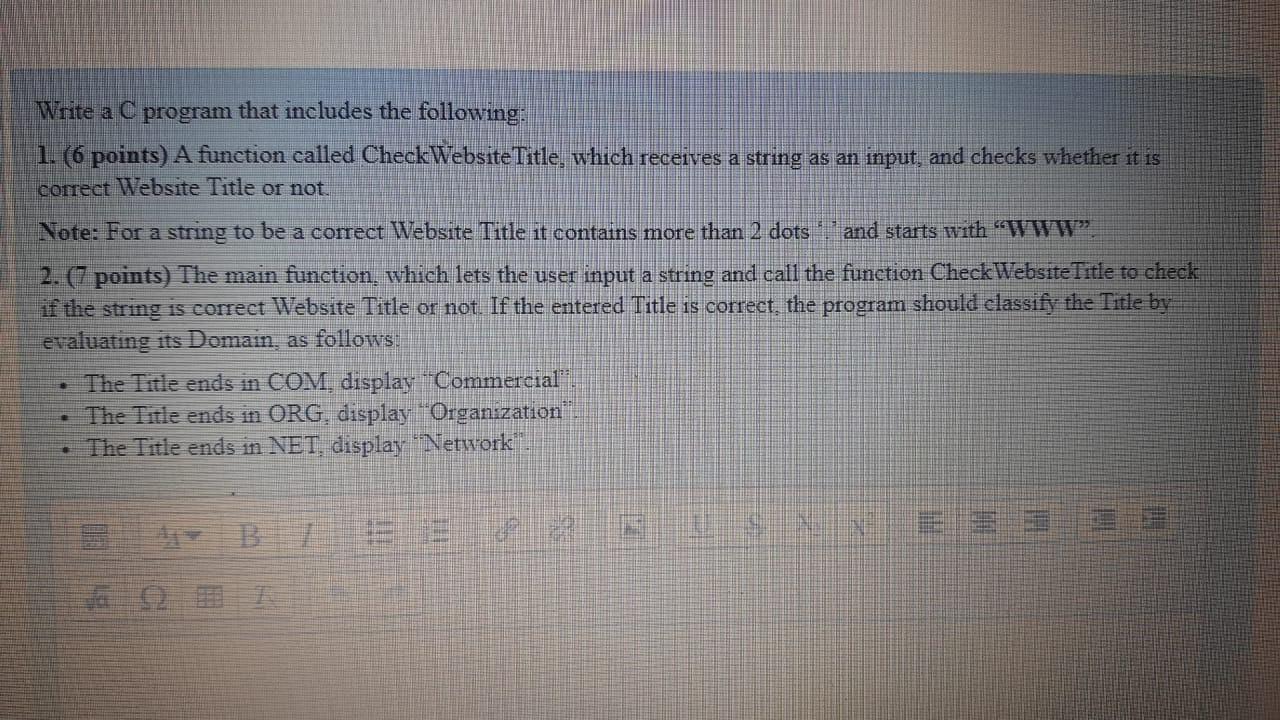 Solved Write a C program that includes the following: 1. (6 | Chegg.com