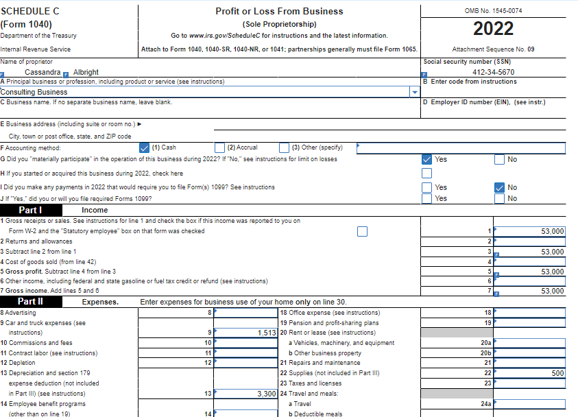 Car And Truck Expenses Worksheet Less Than 5 At A Time