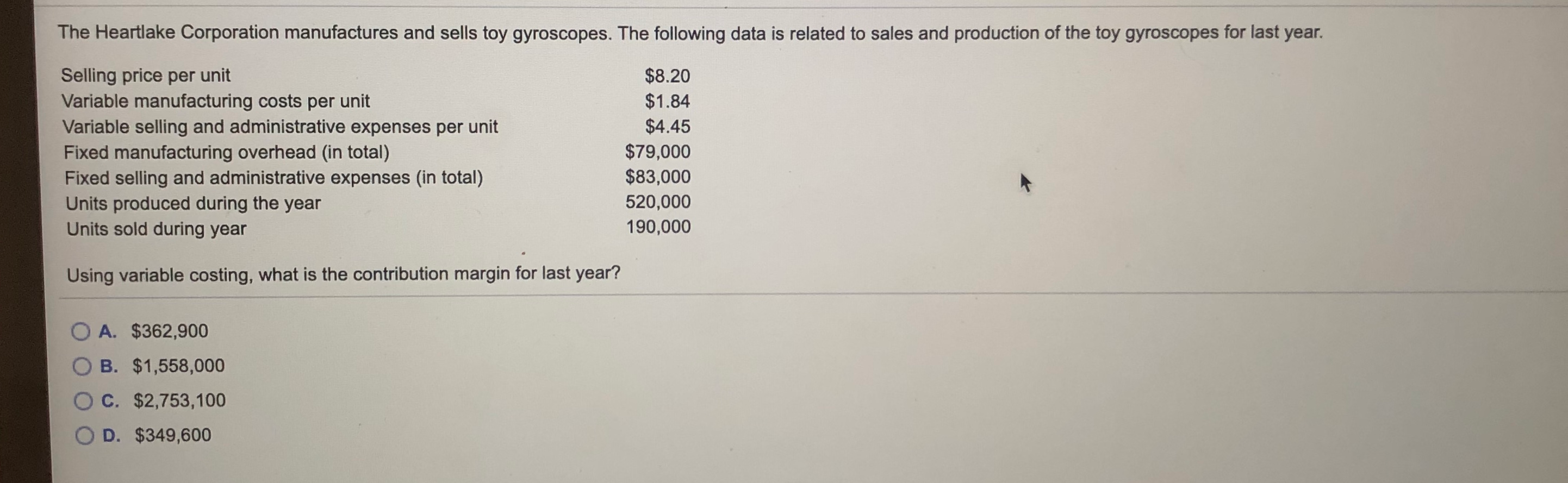 Solved The Heartlake Corporation manufactures and sells toy