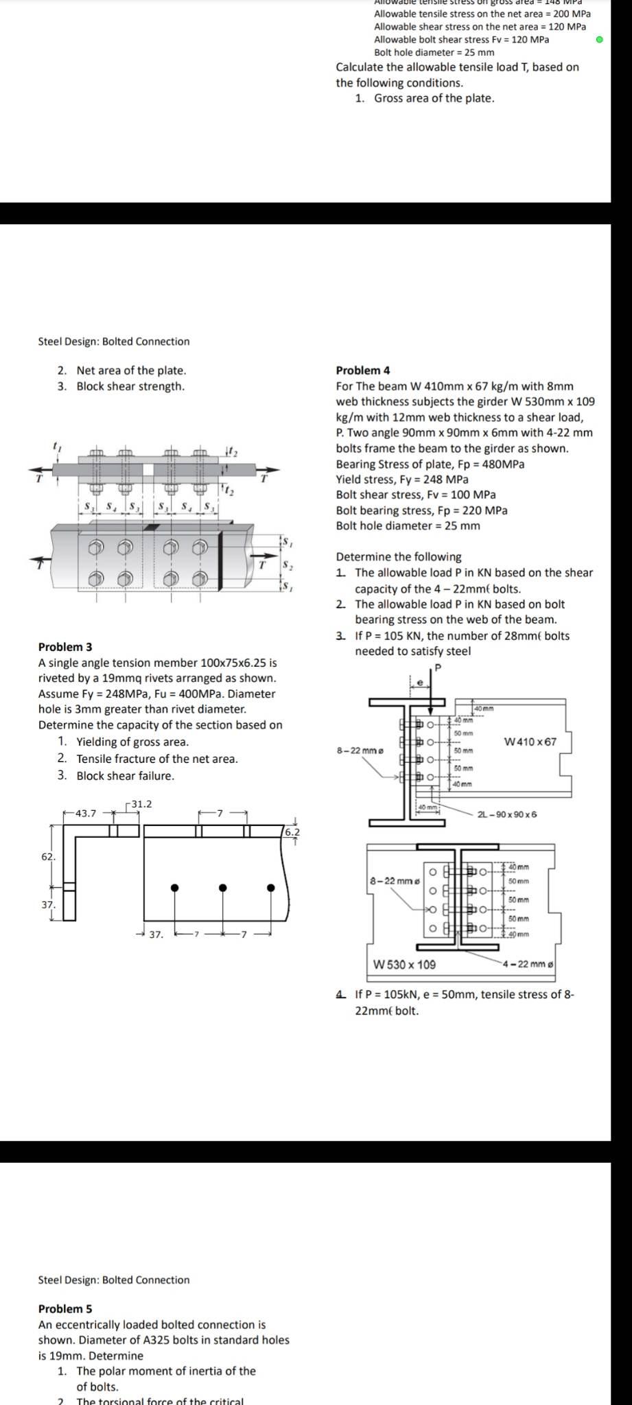 Solved Bolted/Riveted Simple Connection Modes of Failure of