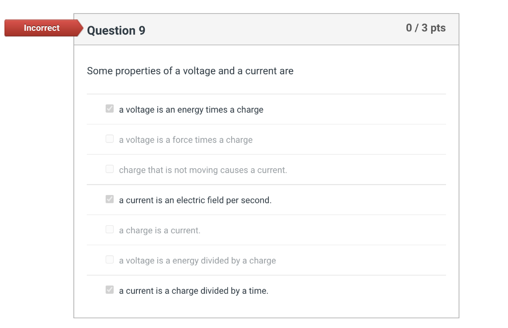 Solved Incorrect Question 9 0/3 pts Some properties of a | Chegg.com