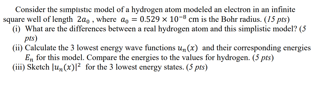 Solved Consider the simplistic model of a hydrogen atom | Chegg.com