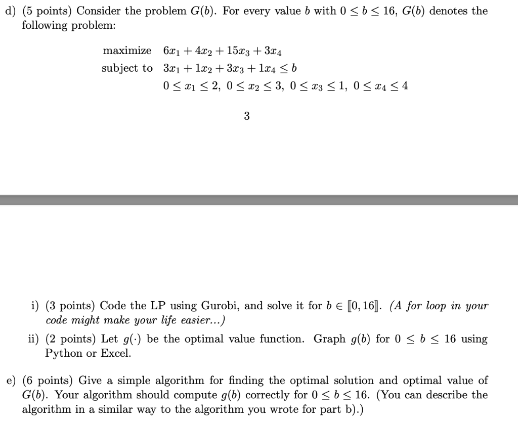 Solved 1) (5 Points) Consider The Problem G(b). For Every | Chegg.com