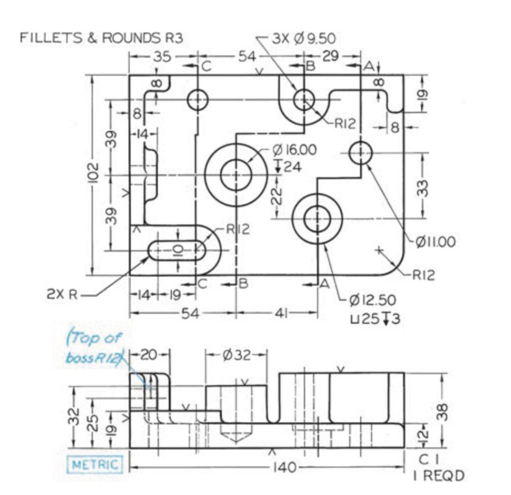 Solved Given: front and top views. Required: isometric view | Chegg.com