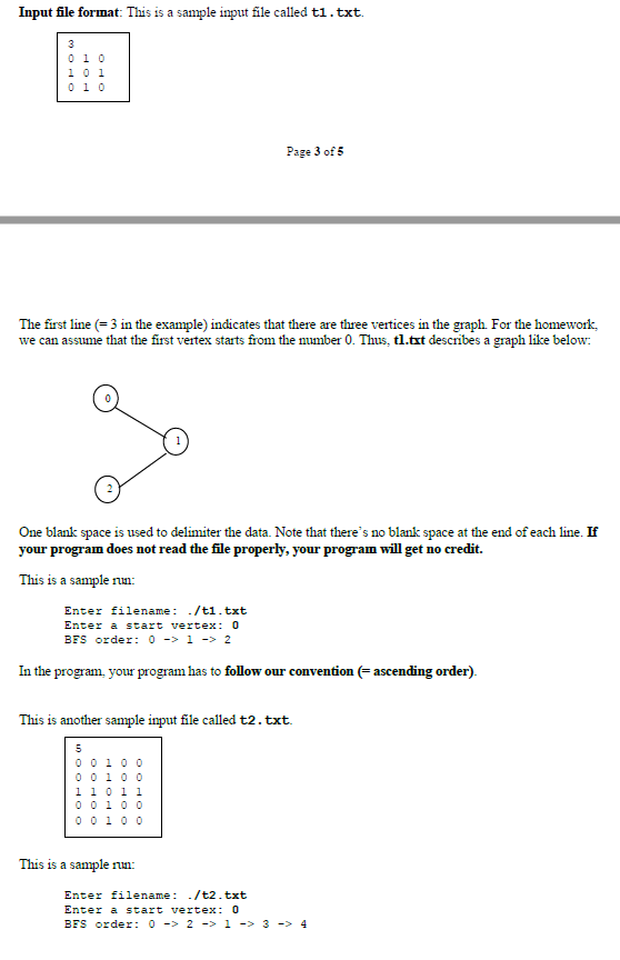 Solved 7. (20 points) Write a C++ program called BFS.cpp | Chegg.com
