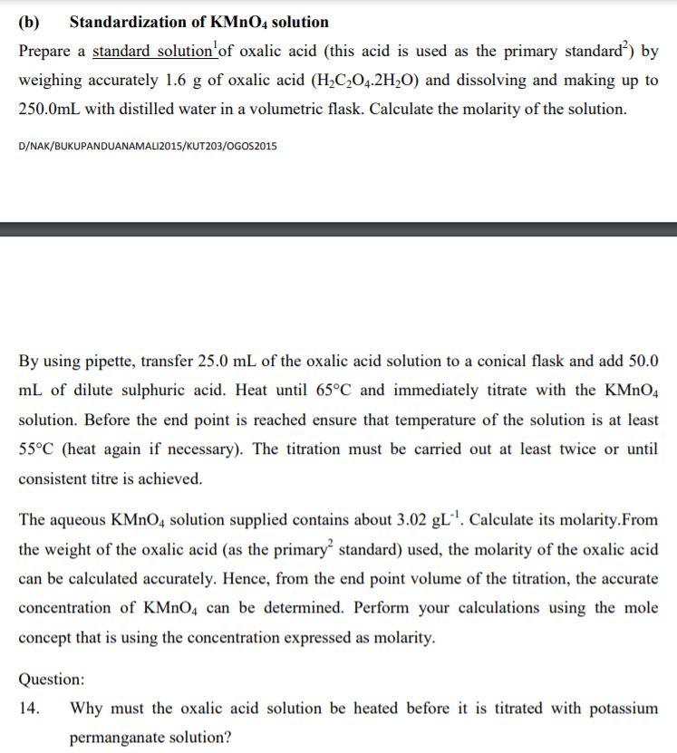 solved-b-standardization-of-kmno4-solution-prepare-a-chegg