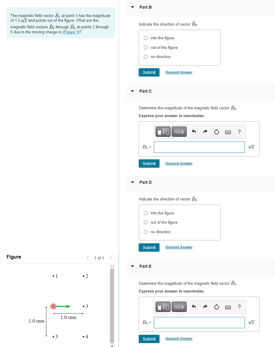 Solved The Magnetic Field Vector B1 At Point 1 Has The | Chegg.com