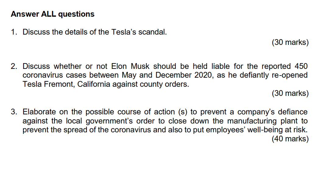 Solved Answer ALL questions 1. Discuss the details of the