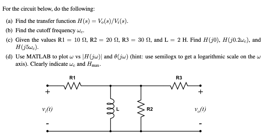 Solved For the circuit below, do the following (a) Find the