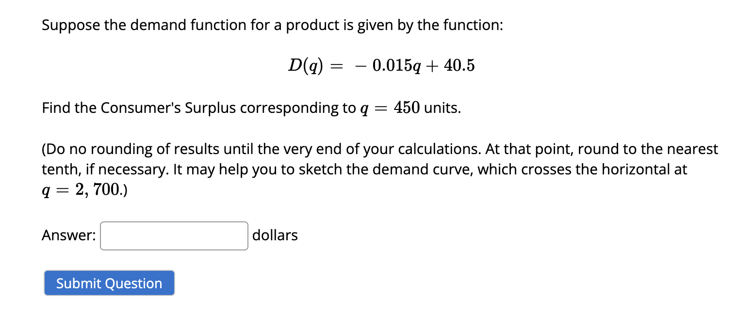 Solved Suppose the demand function for a product is given by | Chegg.com