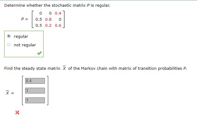 Solved Determine Whether The Stochastic Matrix P Is Regular 0724