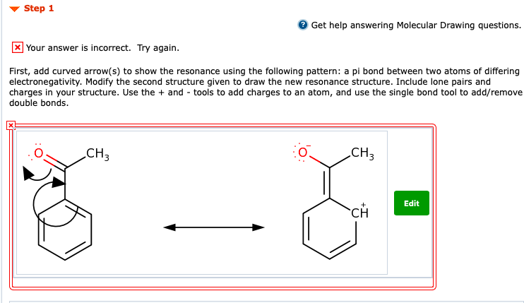 Solved First Add Curved Arrow S To Show The Resonance Chegg Com